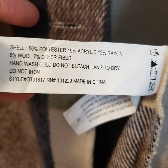 Outdoor Collection Plaid Jacket-Button Closer Outdoor Coat pockets Overlay - Picture 8 of 8